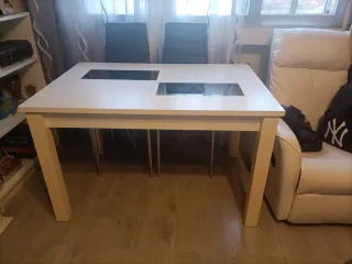 Mesa de comedor blanca 120x80 / 160x80