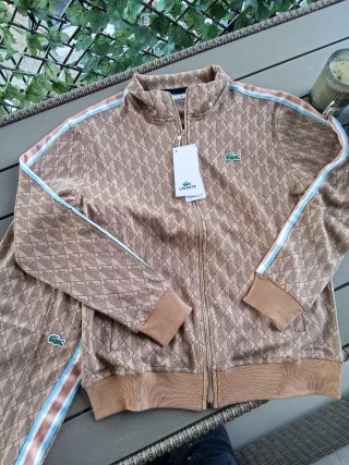 Tuta Lacoste uomo beige/marrone