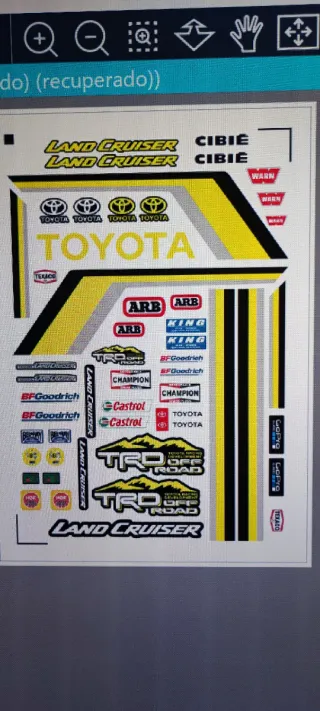 Pegatinas Toyota RC 1/10 Land Cruiser