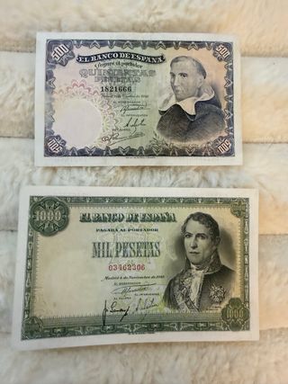 2 Billetes Españoles,Santillan y Padre Vitoria