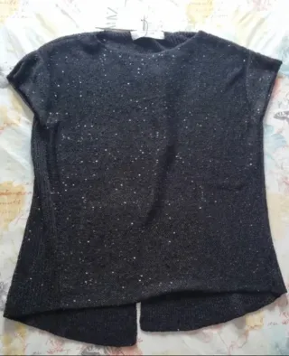 Jersey Zara lentejuelas negro talla única