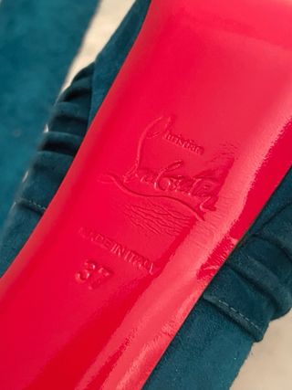 Scarpe Louboutin Tg 37 Blu Petrolio