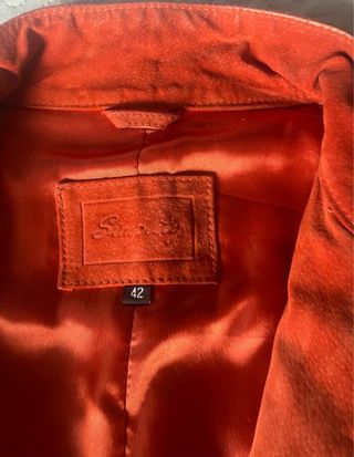 Cazadora de piel naranja mujer