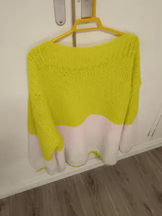 Jersey mujer talla L amarillo y rosa