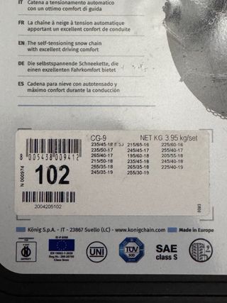 Cadenas Nieve König CG-9 102