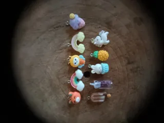 Set 10 Charms Multicolore Panda Arcobaleno