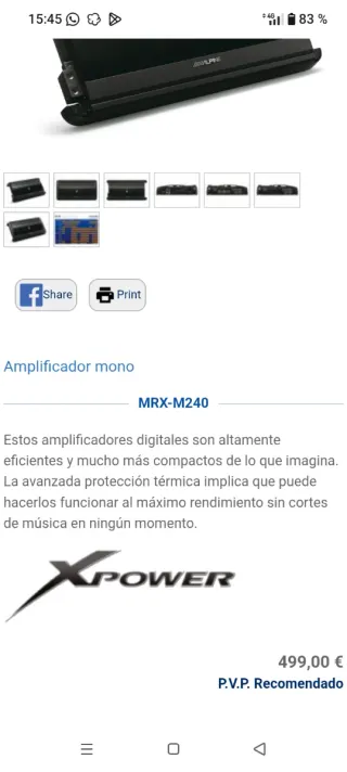 Alpine MRX-M240 Amplificador Coche