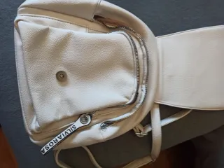 Mochila Silvia Rosa Beige Flores