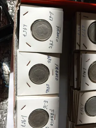 Lote monedas Franco 1957 diferentes estrellas