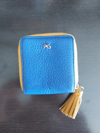 Monedero Purificación García azul y marrón