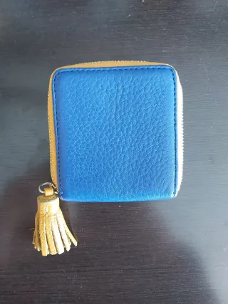 Monedero Purificación García azul y marrón