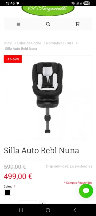 Silla coche Nuna Rebel Plus 360°