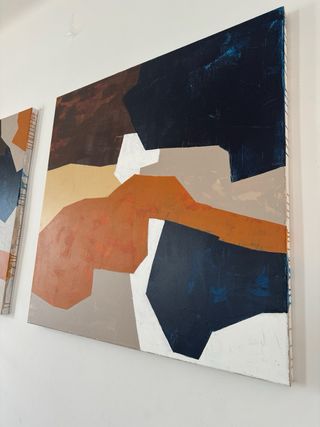 2 Quadri Astratti Acrilici 100x100cm