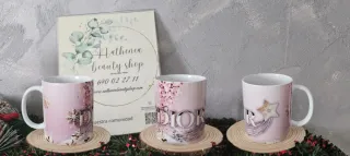 Taza Dior Rosa y Dorada