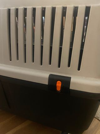 Transportín perro ruedas gris y negro