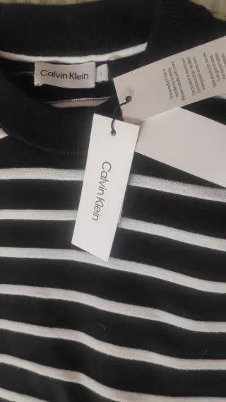 Jersey Calvin Klein Rayas Negras y Blancas