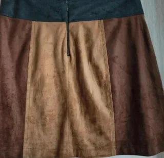 Falda efecto ante marrón y beige