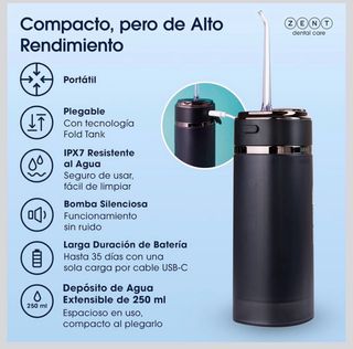 Irrigador Dental ZENT Stream+. Limpieza dientes
