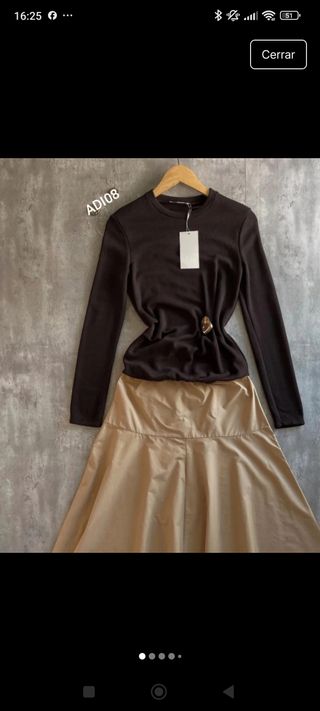 Vestido doble tejido con broche