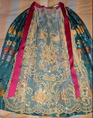 Vestido de Fallera Rosa y Verde
