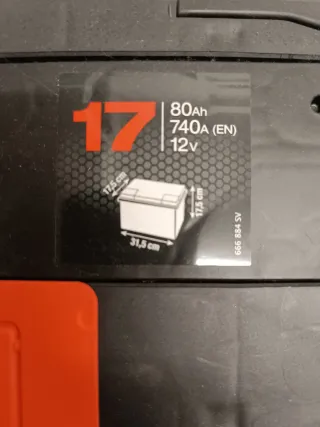 Batería Coche 80Ah 740A 12V