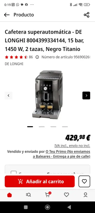 Cafetera Superautomática DeLonghi