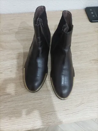 Botines piel y ante marrón