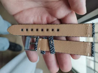 Correa de reloj 18mm tela gris y negro