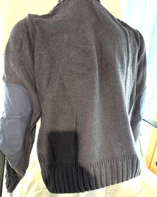 Maglione vintage blu con zip