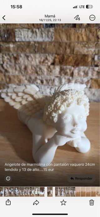 Angelote de marmolina vaquero 24cm