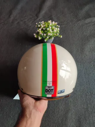 Casco Moto Jet Retro Talla M Tricolor Unisex