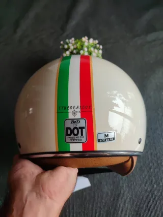 Casco Moto Jet Retro Talla M Tricolor Unisex