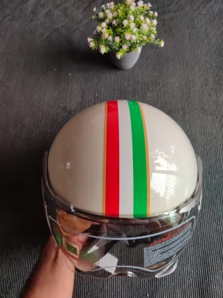 Casco Moto Jet Retro Talla M Tricolor Unisex