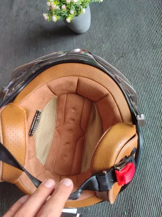 Casco Moto Jet Retro Talla M Tricolor Unisex