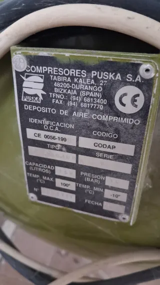 Compresor Puska monofasico 1.30x0.95x0.40