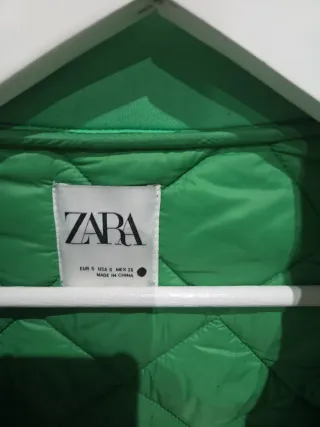 Cazadora Zara Verde Talla S Nueva