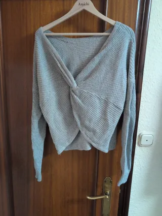 Jersey espalda descubierta gris talla M