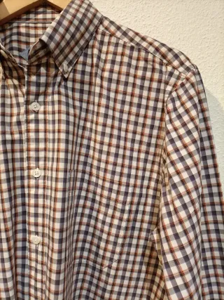 Camisa Cortefiel cuadros manga larga Talla L