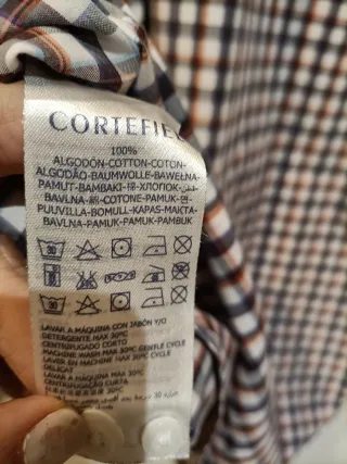Camisa Cortefiel cuadros manga larga Talla L