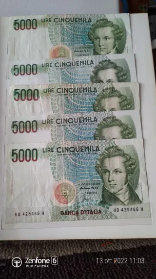 Banconote Italiane e miniassegni banche varie lire