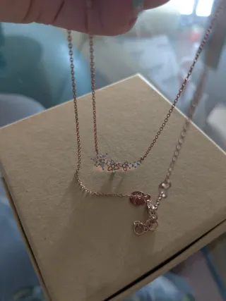 Collar Accessorize chapado oro rosa circonita