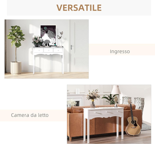 Tavolo Consolle Moderno con 3 Cassetti, Consolle d