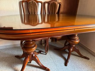 Mesa comedor madera maciza + 6 sillas