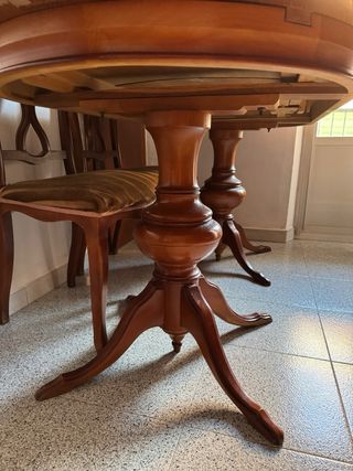 Mesa comedor madera maciza + 6 sillas
