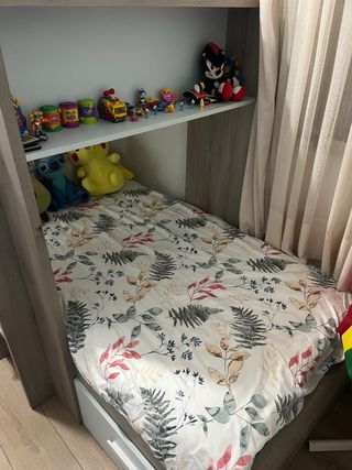 Litera infantil con armario y cajones