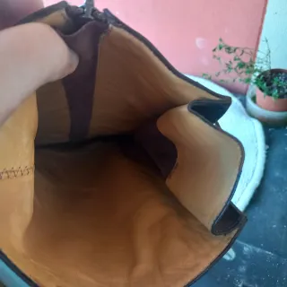 Stivali in pelle marrone donna