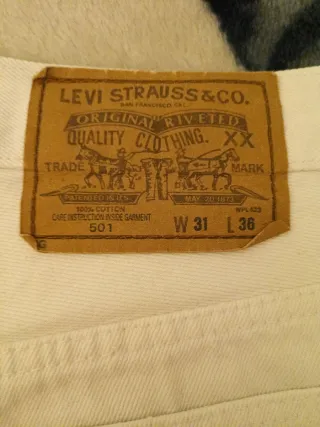 Jeans Levi's Donna W31 L36 Bianchi