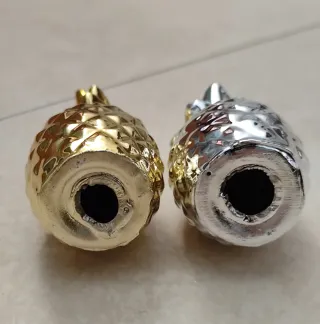 Coppia Ananas Decorativi Oro e Argento