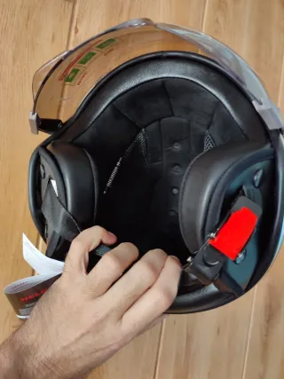 Casco Moto Jet Retro Talla M Gris Estrella