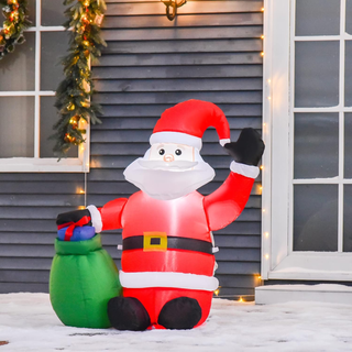 Babbo Natale Gonfiabile luminoso a LED in Polieste